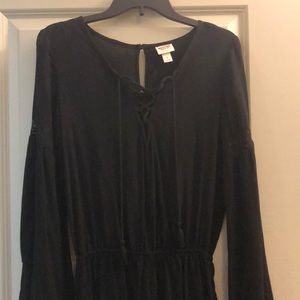 Black Lace-up Romper